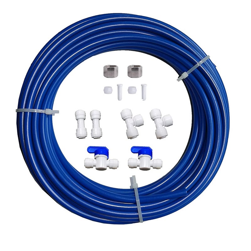 Malida RO Water Systems Ice Maker Kit 1/4" for Reverse Osmosis Systems and Water Filters (Blue Water Pipe) - Image 1